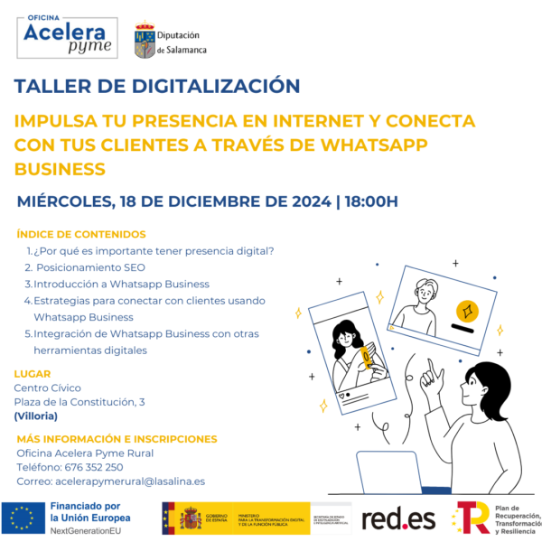 Taller de digitalización. Impulsa tu presencia en internet y conecta con tus clientes a través de Whatsapp Business