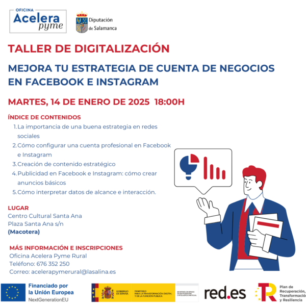 Taller de digitalización. Mejora tu estrategia de cuenta de negocios en Facebook e Instagram