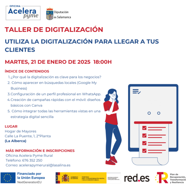 Taller de digitalización. Utiliza la digitalización para llegar a tus clientes