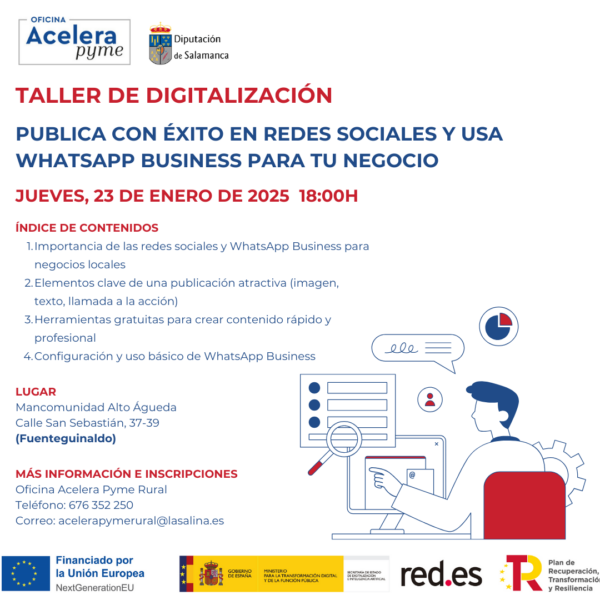 Taller de digitalización. Publica con éxito en redes sociales y usa Whatsapp Business para tu negocio